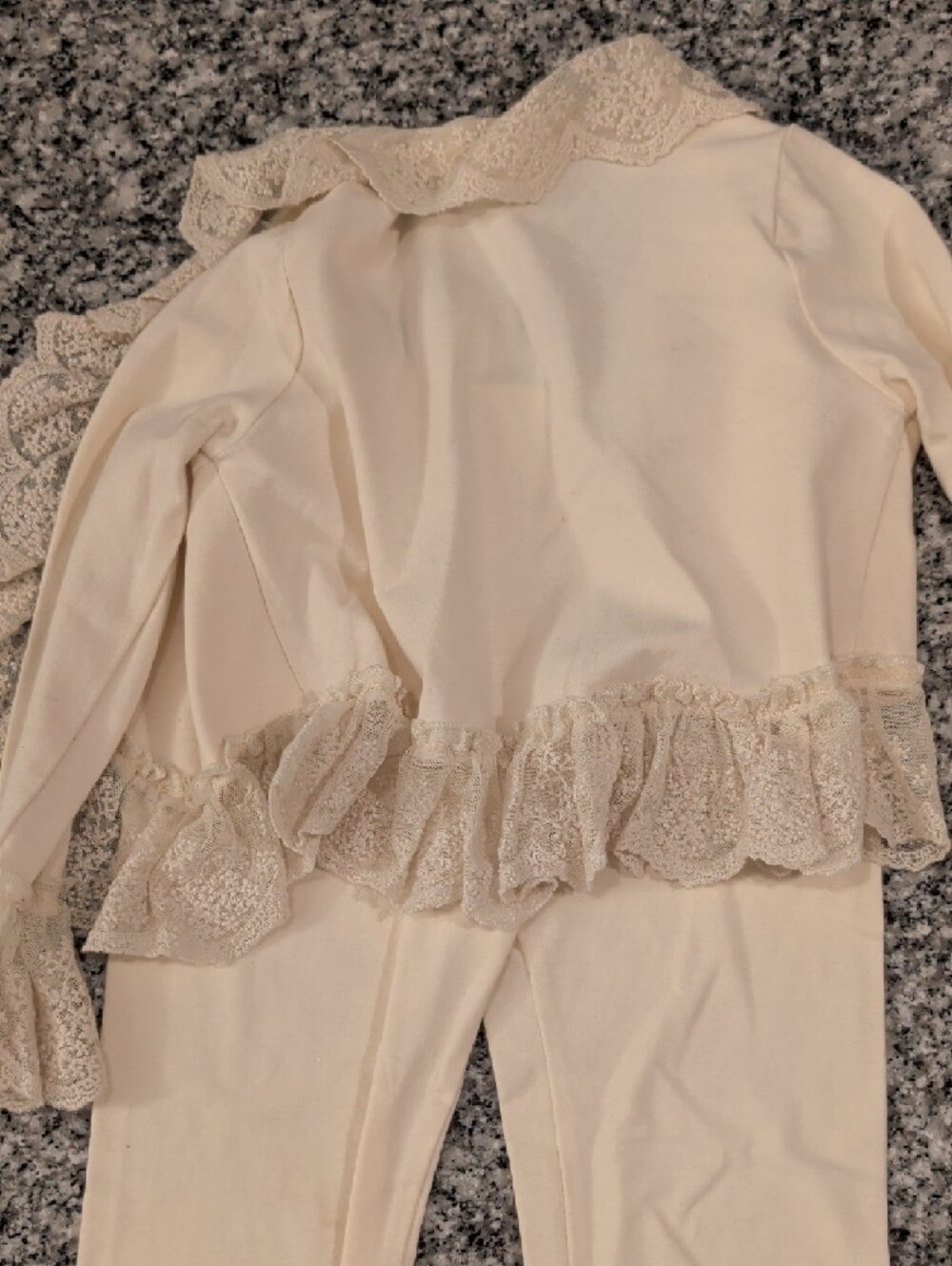 Elegant White Lace-Trim Kids Matching Set - Picture 4 of 4